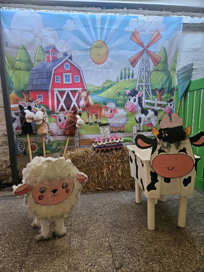 Rincón temático decorado con motivo de granja